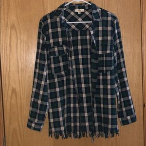 Plaid Flannel with trim detail